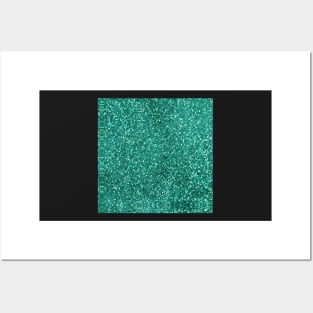 Sparkly Mermaid Green Aqua Glitter Posters and Art